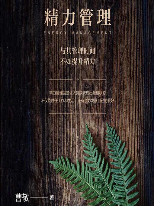 Title details for 精力管理：与其管理时间，不如提升精力 by 曹敬 - Available